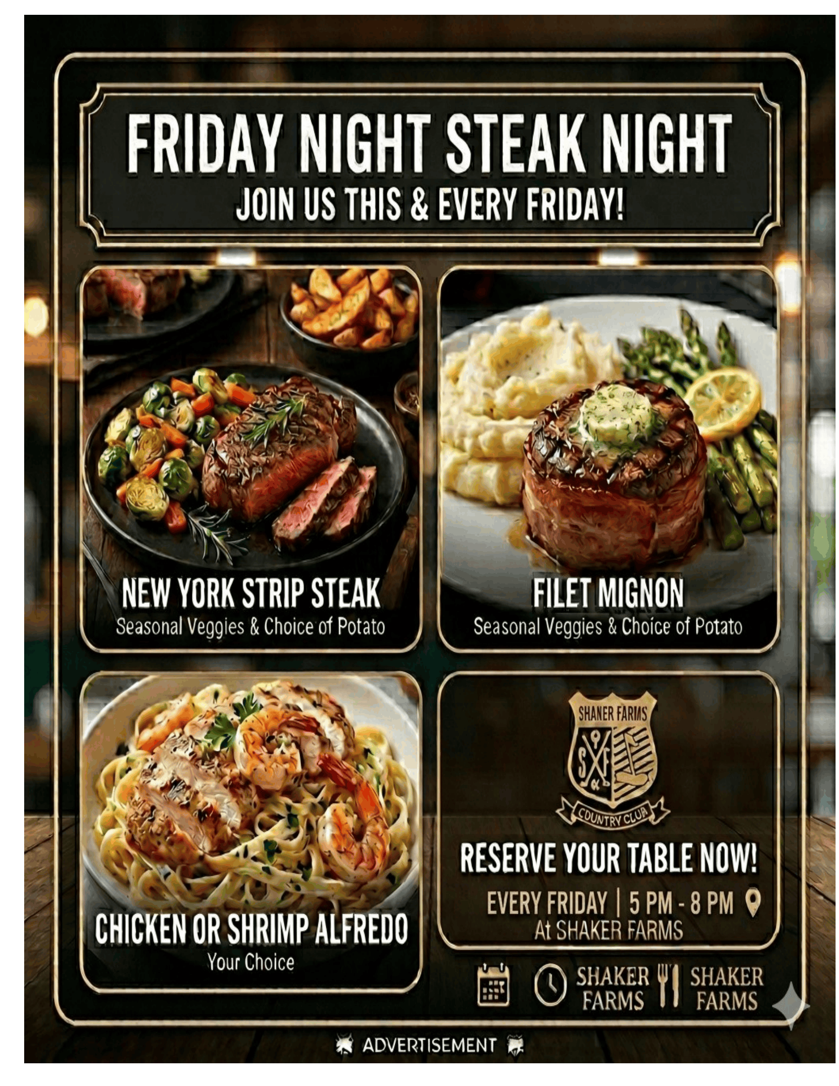 Shaker Farms Pub Menu